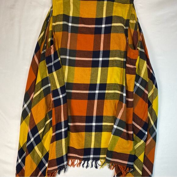 Vest Plaid Fringe Drape Fringe Vest Fall Pumpkin Picking Picture Orange XL - Picture 3 of 8